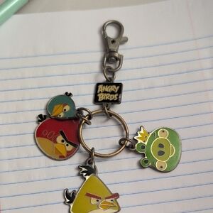 Angry Birds Keychain with Colorful Charms